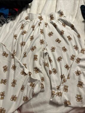 Bluenotes Cream and Brown Teddy Bear Pajama Set